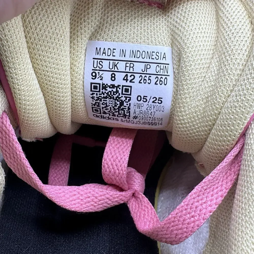 adidas VL Court 3.0 Pink Fusion Powder Yellow Women's Sneakers Size 9.5 JR8647